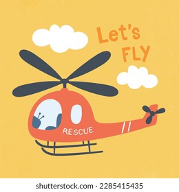 rescue helicopter vector illustration art