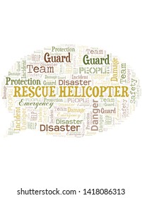 Rescue Helicopter Word Cloud. Wordcloud Made With Text.