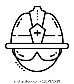 Rescue helmet also known as headgear icon 