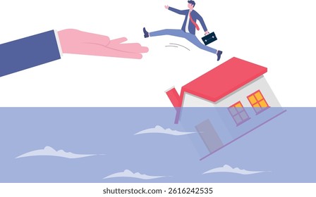 Rescue an imminently drowning driver, This is a set of business illustrations


