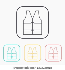 Rescue jacket illustration. Safety vector outline icon 
