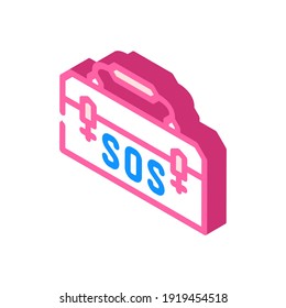 vector de icono isométrico del kit de rescate. signo del kit de rescate. ilustración de símbolo aislado