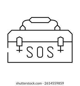 rescue kit line icon vector. rescue kit sign. isolated contour symbol black illustration