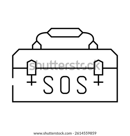 rescue kit line icon vector. rescue kit sign. isolated contour symbol black illustration