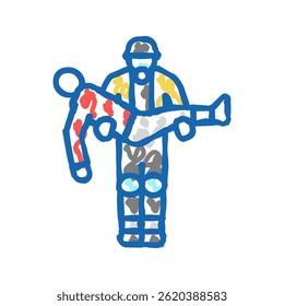 rescue operation doodle icon sketch vector. rescue operation sign. isolated symbol illustration