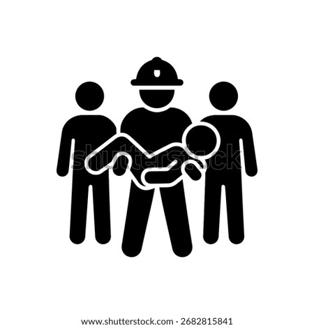 Rescue Operation Emergency Icon Isolated On White Background 

