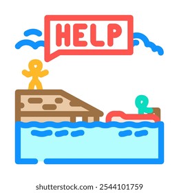 rescue operation hurricane disaster color icon vector. rescue operation hurricane disaster sign. isolated symbol illustration