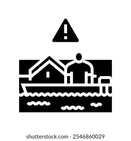 rescue operation hurricane disaster glyph icon vector. rescue operation hurricane disaster sign. isolated symbol illustration