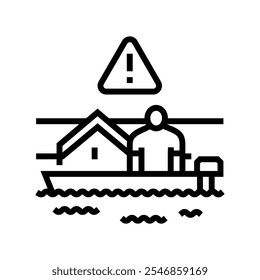 rescue operation hurricane disaster line icon vector. rescue operation hurricane disaster sign. isolated contour symbol black illustration