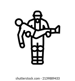 rescue operation line icon vector. rescue operation sign. isolated contour symbol black illustration