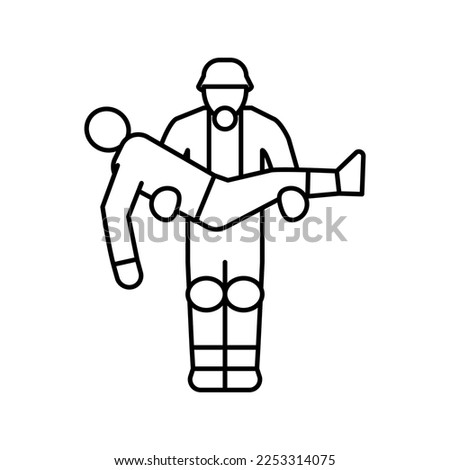 rescue operation line icon vector. rescue operation sign. isolated contour symbol black illustration