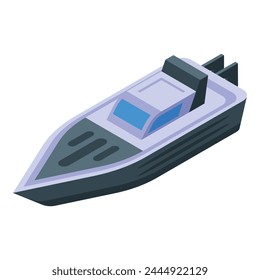Rescue rc boat icon isometric vector. Remote control. Digital media