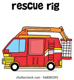 Rescue rig of transportation collection vector art
