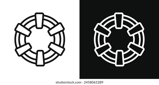 Rescue Ring Icon Compilation. Safety and Lifesaving Graphic Symbol.