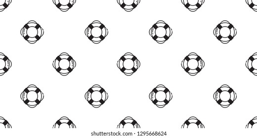 Rescue Ring seamless pattern vector swimming pool beach boat sea ocean anchor helm scarf isolated Nautical maritime repeat wallpaper tile background