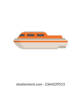 Rescue ship icon flat vector. Search sea. Flood raft isolated