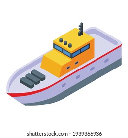 Rescue ship icon. Isometric of Rescue ship vector icon for web design isolated on white background