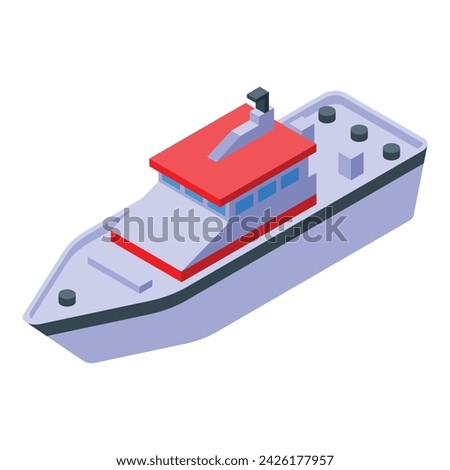 Rescue ship icon isometric vector. Sea coast. Security water