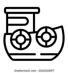 Rescue ship icon outline vector. Emergency guard. Sea boat
