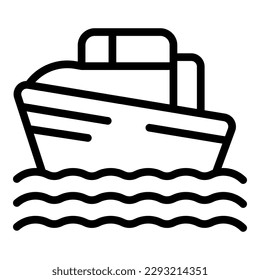 Vector de contorno de icono de envío de rescate. Guardia oceánica. Agua de seguridad