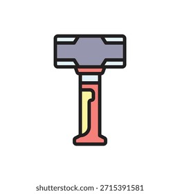 Ilustração do vetor do ícone da marreta de resgate