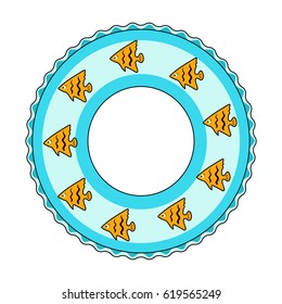 Rescue swimming circle.Summer rest single icon in cartoon style vector symbol stock illustration.