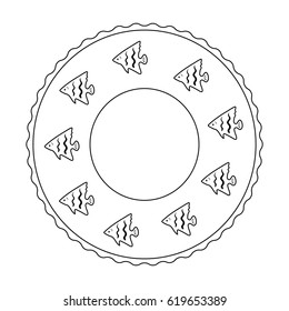 Rescue swimming circle.Summer rest single icon in outline style vector symbol stock illustration.