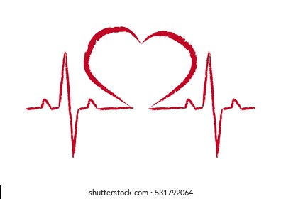 Rescue symbol heart pulse vector