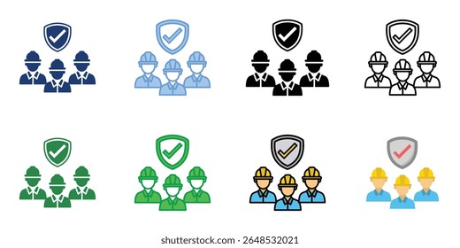 Rescue Team Icons Set Vector Multiple Style Collection