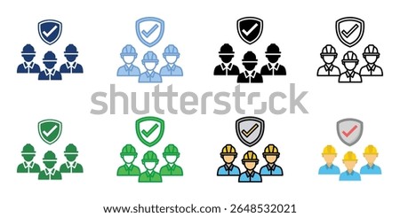 Rescue Team Icons Set Vector Multiple Style Collection