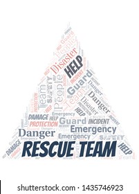 Rescue Team Word Cloud. Wordcloud Made With Text.