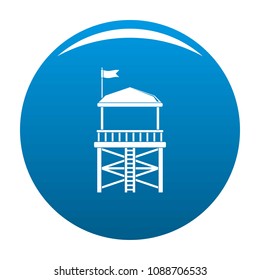 Rescue tower icon. Simple illustration of rescue tower vector icon for any design blue
