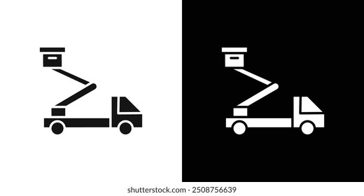rescue truck basket icon Flat fill set collection