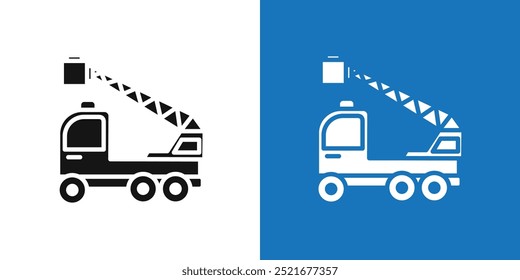 rescue truck basket icon Flat vector set outline