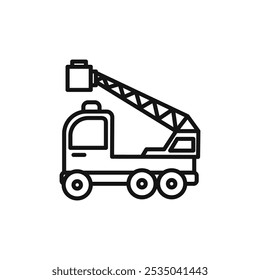 rescue truck basket icon Isolated flat vector in outline
