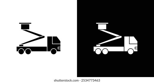 rescue truck basket icon linear logo isolated