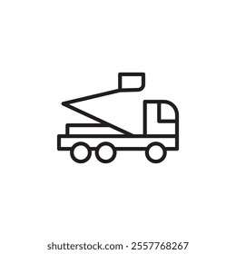 rescue truck basket icon Outline vector for web ui