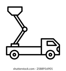 rescue truck basket icon Outline vector symbol sign