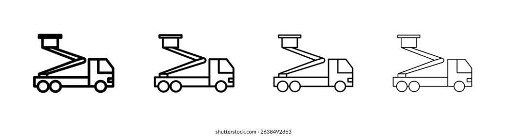 rescue truck basket icon Outline sign symbol set
