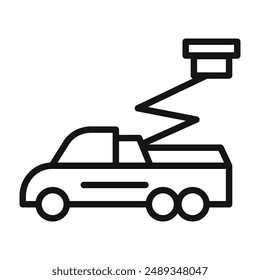 rescue truck basket icon Vector symbol or sign set collection in black and white outline
