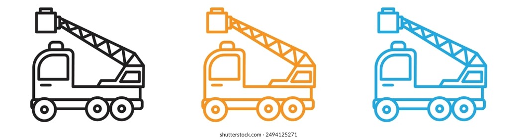rescue truck basket icon vector logo set collection for web app ui