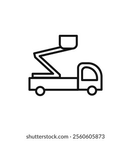 rescue truck basket icon vector line logo art