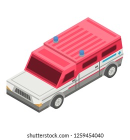 Rescue truck car icon. Isometric of rescue truck car vector icon for web design isolated on white background