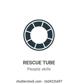 Rescue tube glyph icon vector on white background. Flat vector rescue tube icon symbol sign from modern people skills collection for mobile concept and web apps design.