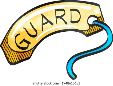 Rescue tube icon in color drawing. Lifeguard people drown water beach sea swimming