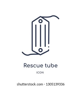 rescue tube icon from people skills outline collection. Thin line rescue tube icon isolated on white background.