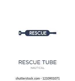Rescue Tube icon. Trendy flat vector Rescue Tube icon on white background from Nautical collection, vector illustration can be use for web and mobile, eps10