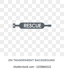 Rescue Tube icon. Trendy flat vector Rescue Tube icon on transparent background from Nautical collection. 