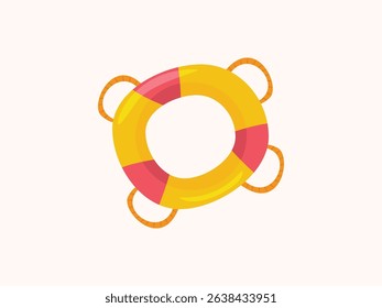 Rescue tube summer icon vector illustration with lifeguard and beach safety theme. Perfect for vacation, swimming pool