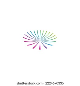 rescue umbrella holder design logo with gradient color line